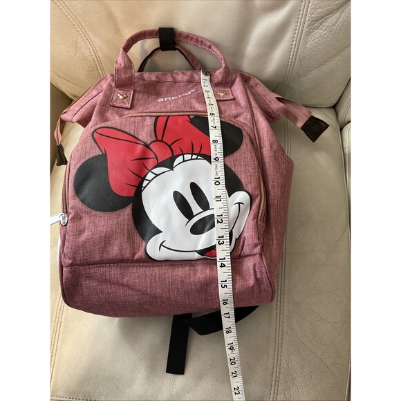 Anello Minnie Mouse Backpack Bag Top Handle Nylon Lightweight Pink - Picture 7 of 12